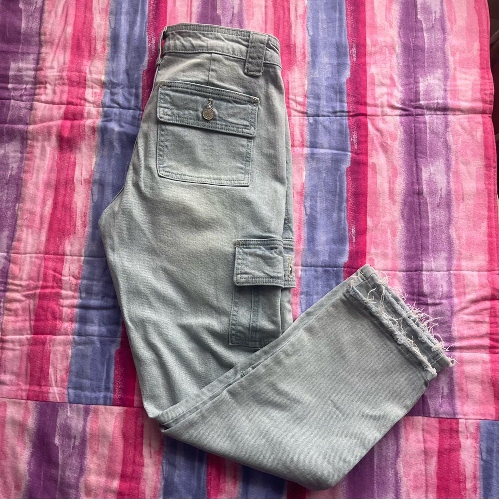 Light Blue denim Cargo Jeans size  5 - Picture 8 of 9